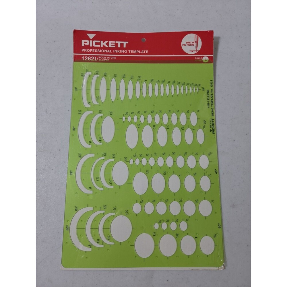 New/Sealed PICKETT INKING TEMPLATE No. 1262-i Green